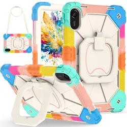 Kids Armor Shockproof Tablet Case with Wristband Cover for Redmi Pad SE 8.7 (Colorful Blue)