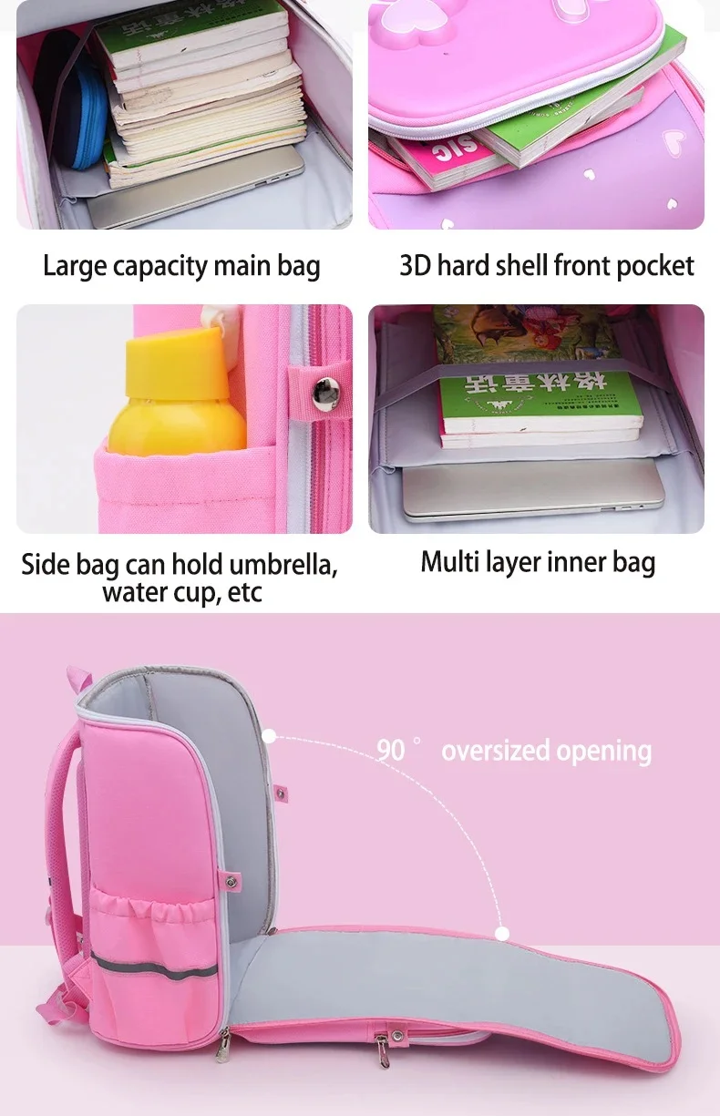 Boy School Backpack with Lunchbox School Child Elementary Student Bags Girls Waterproof Astronaut School Bags Bookbags 5