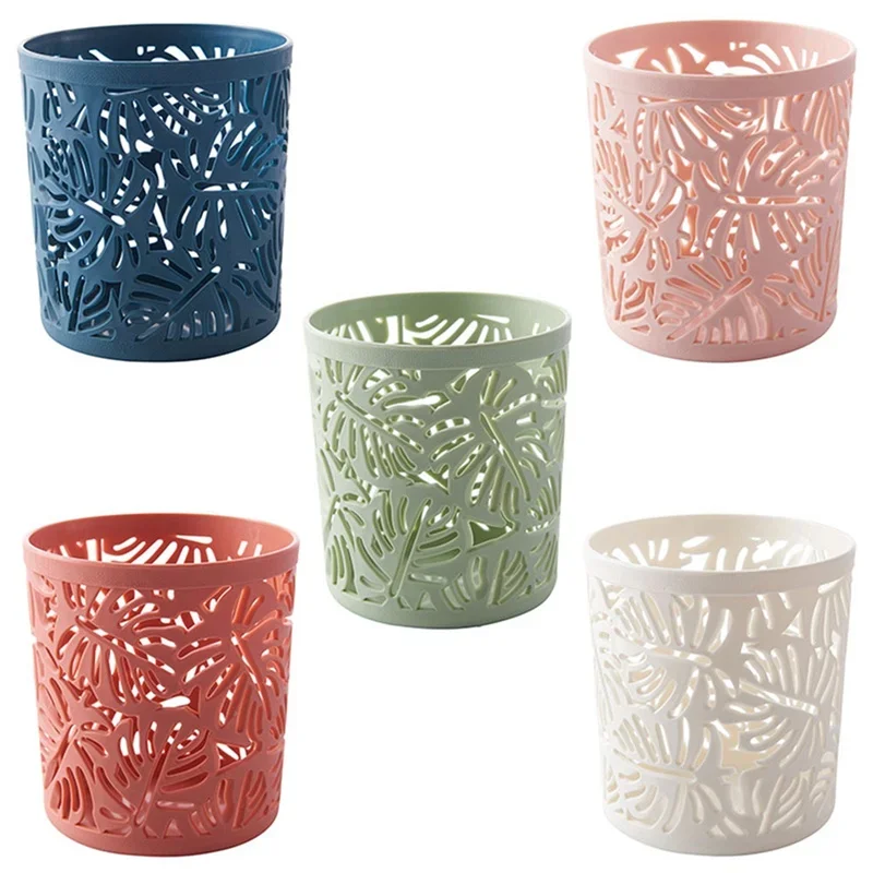 Creative Hollow Leaves Pencil Pot Holder Brush Storage Container Desk Organizer Plastic Stationery Pen Holder Office Supplies pen holder pen and brush holder desk organizer brush holder