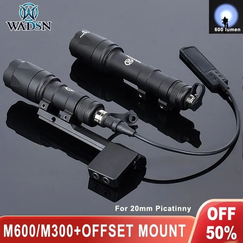 

Wadsn M600C M600 Tactical Flashlight SF M300A Weapon Scout Light Offset Adaptive Mount For 20mm Picatinny Rail Hunting Ledlights