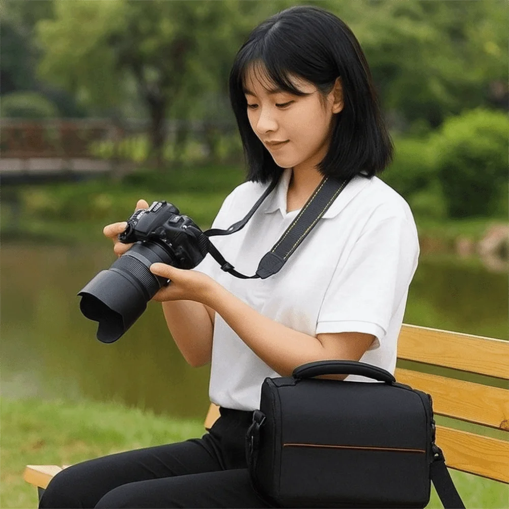 Borsa impermeabile per fotocamera digitale, custodia protettiva, borsa fotografica portatile, borsa a tracolla multifunzionale, accessori da viaggio - immagine 4