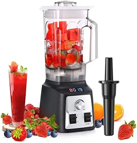

Blender Maker, 1450W Powerful Blenders for Kitchen with Time Display, Stepless Control, 2L BPA-Free Tritan Container, 8 Blades,