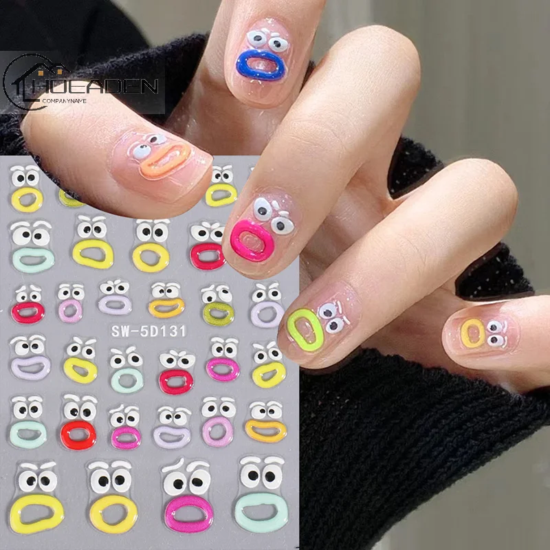 

Kawaii, Стикеры для ногтей, большой фотоэлемент, наклейка для ногтевого дизайна, стильная Водонепроницаемая фотография