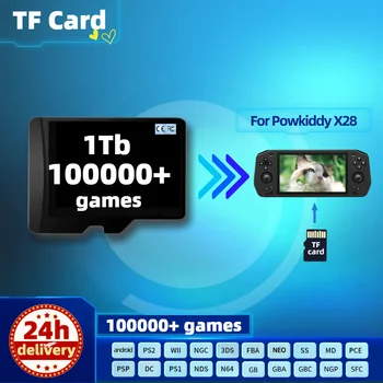 휴대용 TF 게임 카드, Powkiddy X28 X18S 메모리용, 레트로 게임 PS2 PSP, 휴대용 콘솔, 핸드헬드 1T 512G