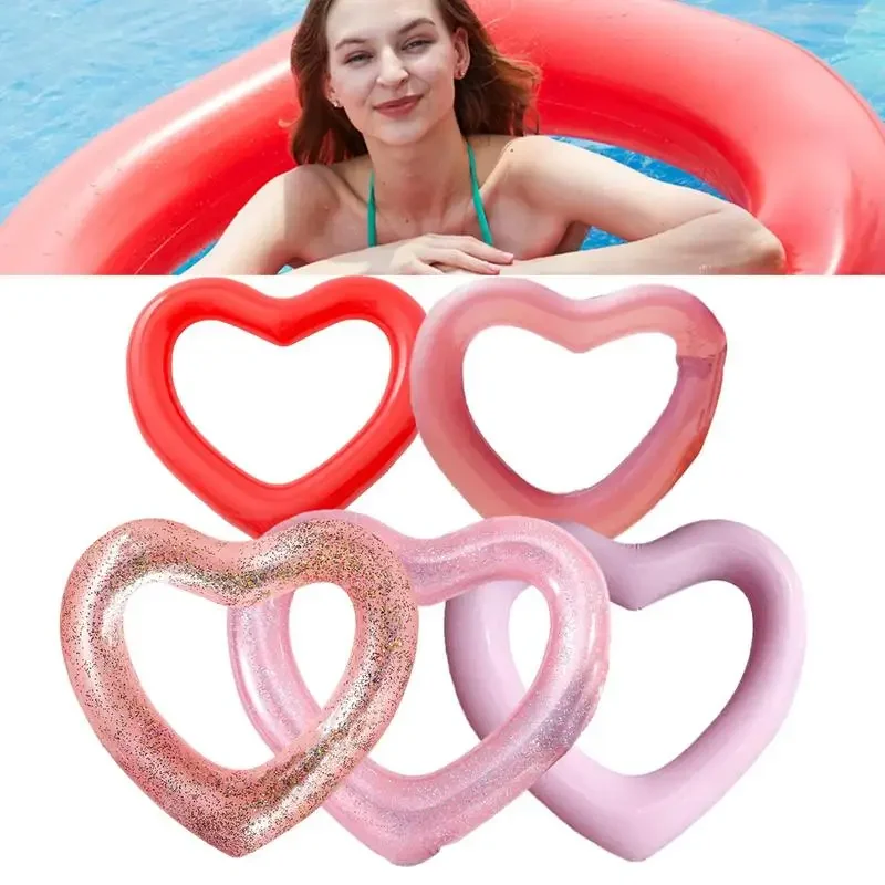 Swimming Ring Heart Swimming Pool Foats Water Tube  Tube Water Play Adult Children Beach Inflatable Floating Ring Toys Swim Ring 3