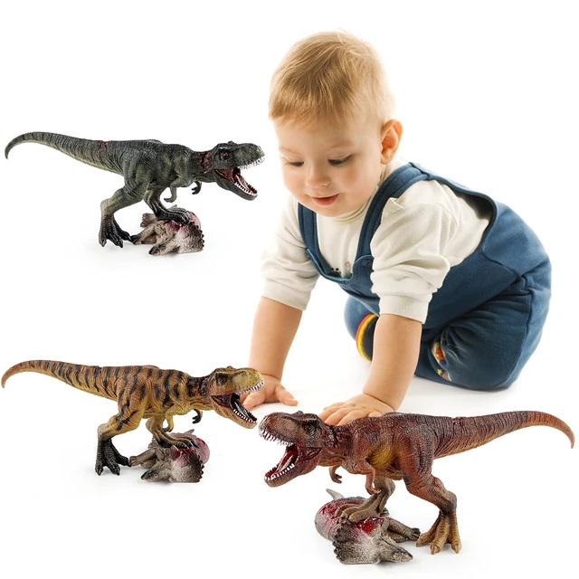 1:35 Tiranossauro Rex Alpha Dinossauros Animais Pré-históricos Coleção de  Brinquedos Boneca Mandíbula Móvel (Cor: Verde)