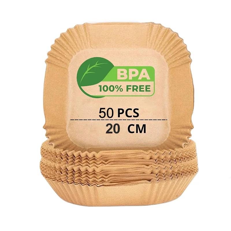 Oil-Proof Disposable Parchment Liner for Air Fryers - 23cm Square/Round Baking Mat