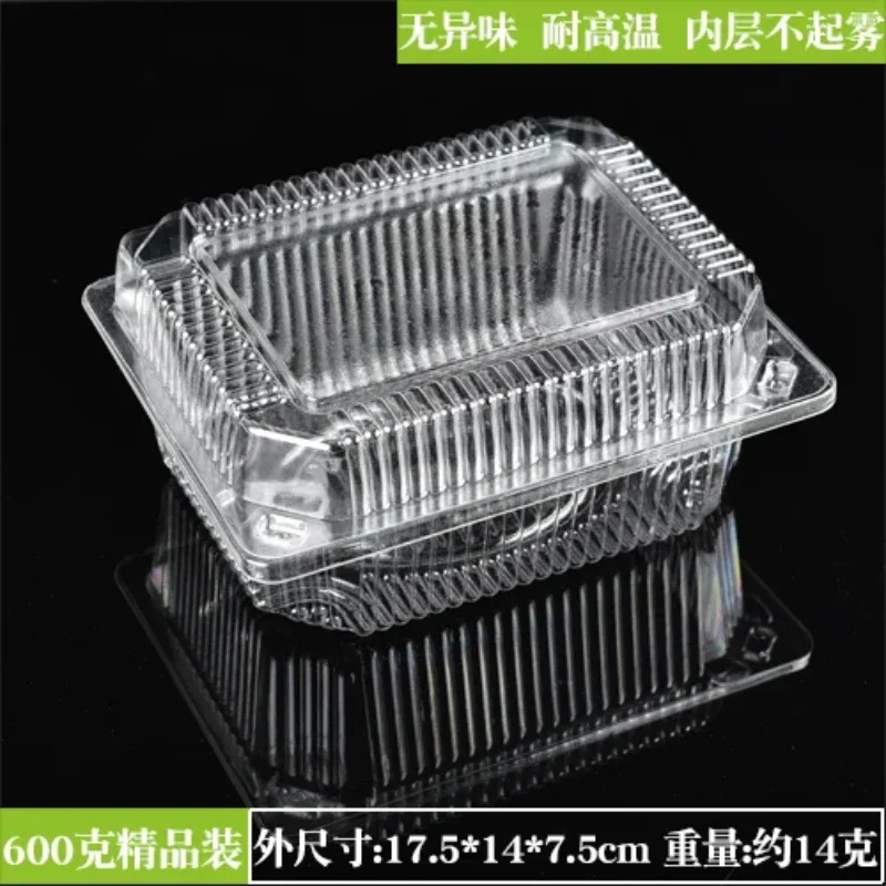 

100 шт. коробка FastFood, упаковка для риса, миска на вынос из крафтовой бумаги, Толстая крышка, одноразовая квадратная коробка для ланча, пластиковая коробка для еды