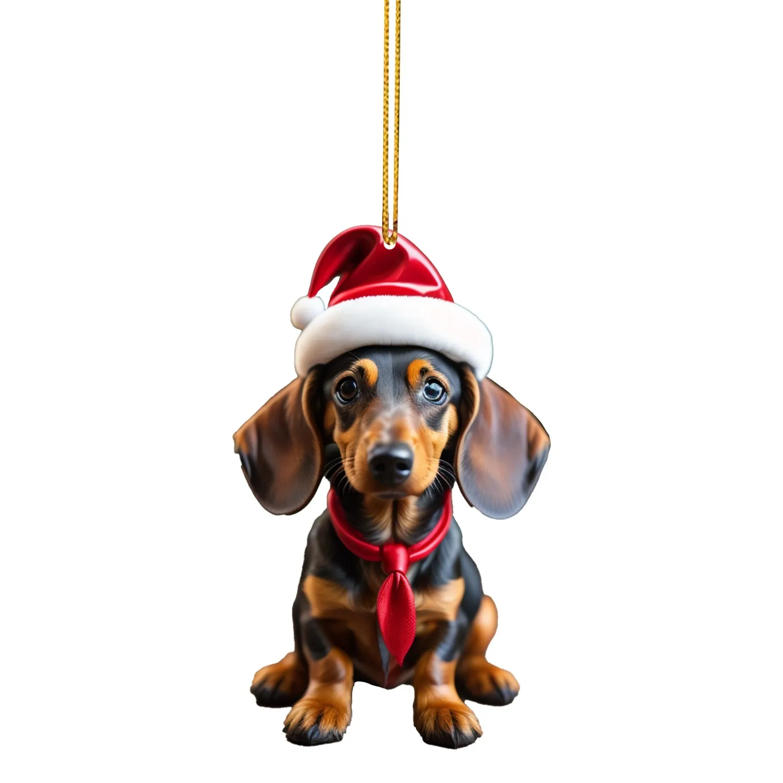 Cartoon Cute Dog Christmas Ornaments Fun Dachshund Dog Hanging Decoration Gift Xmas Tree Pendant Party Supplies Home Car Decor