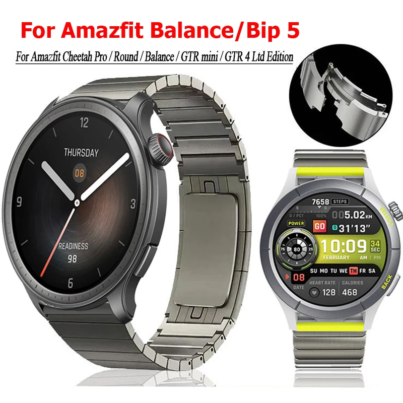 22mm Stainless Steel Strap For Amazfit Balance/Bip GTR