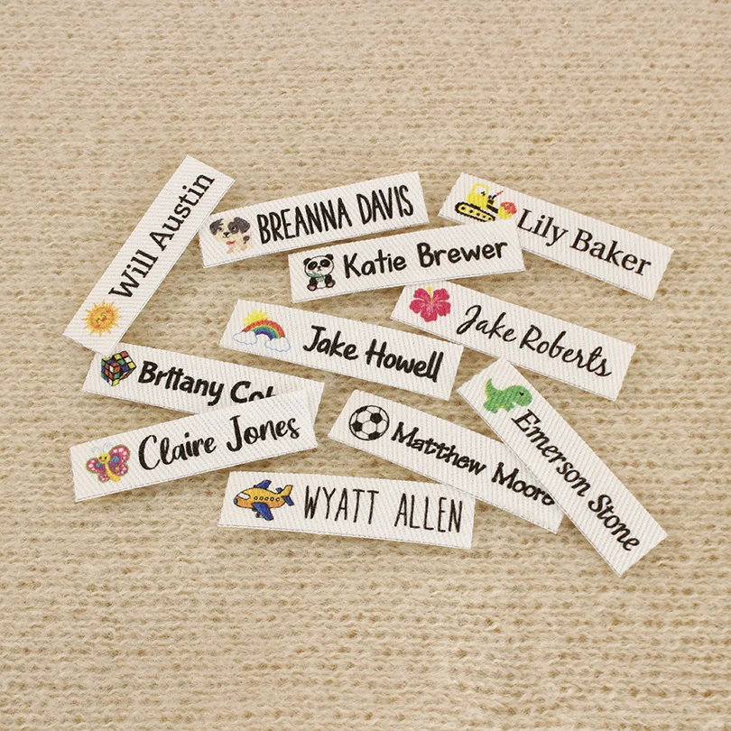 School Labels, Ironing Labels, Personalized Name, Clothing, Organic Cotton Labels,Children's Names,Brand Tags, TB5657