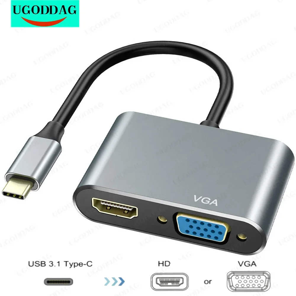 Adattatore Vga Compatibile Con Usb C A 4K Hdmi Hub Di Tipo C Per S10 Macbook/Macbook Pro 2019/2018 Macbook Air Lenovoyoga Dell Xps 13