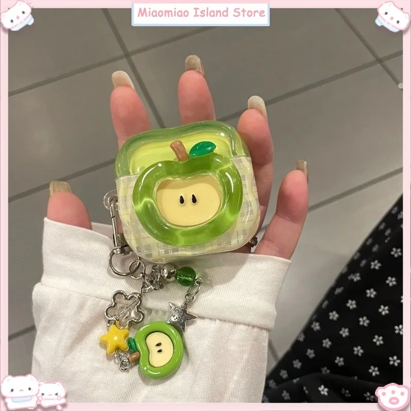 Charming Summer 3D Apple Design Protective Bluetooth Earphone Case in Cartoon Style