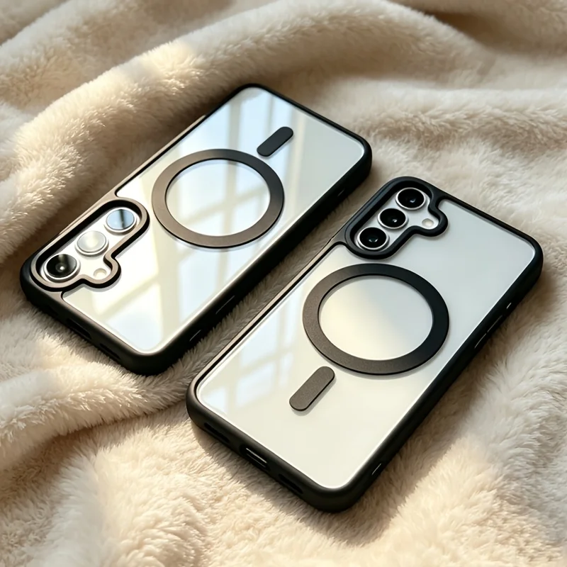Transparent Acrylic MagSafe-Compatible Wireless Charging Case - Sleek Fashion Design