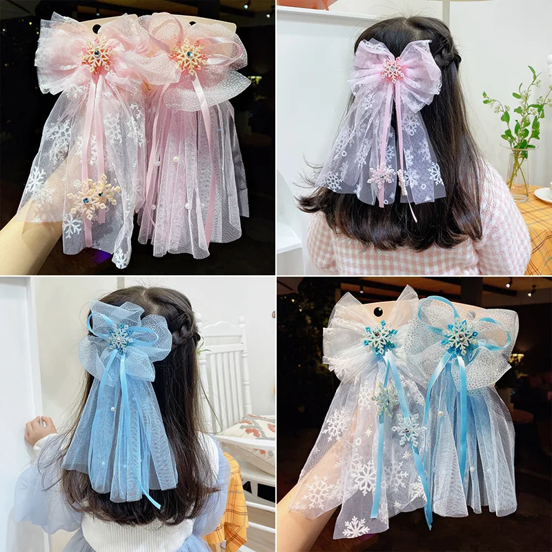 Chiffon Spring Clip Ponytail Clip Oversized Bow Hairpin Tulle Barrettes  Handmade