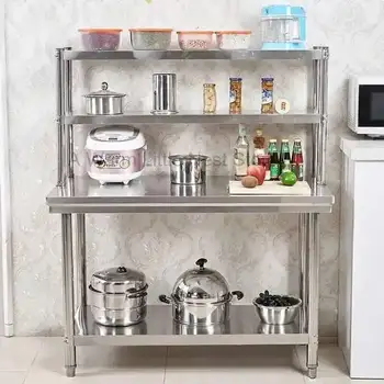 โต๊ะทำงานสแตนเลส ตู้ครัว ท็อปเคาน์เตอร์ ชั้นวางของ ชั้นวางของในครัวโรงแรม โต๊ะคอนโซล โต๊ะรับน้ำหนัก เฟอร์นิเจอร์ครัวทันสมัย 1