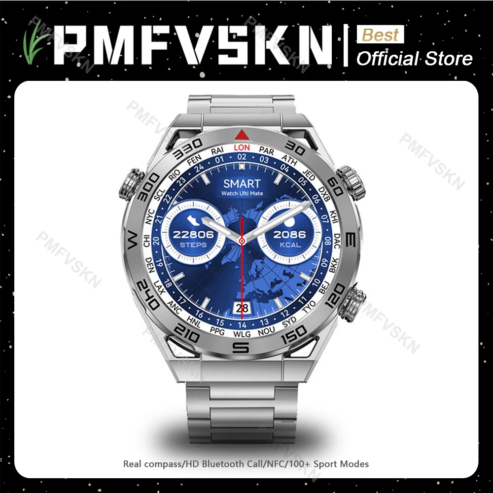 

2023 Luxury Amoled ECG+PPG Bluetooth Call Smartwatch Compass NFC GPS Tracker Motion Bracelet Fitness PK Ultimate Smart Watch Men