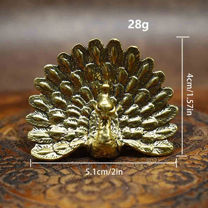 真鍮孔雀像ヴィンテージ動物置物卓上装飾工芸家の装飾 - AliExpress 15