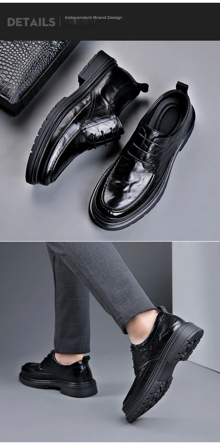 Automne nouvelle robe d'affaires décontracté Style britannique véritable Derby chaussures haut de gamme hommes en cuir_voghion.com