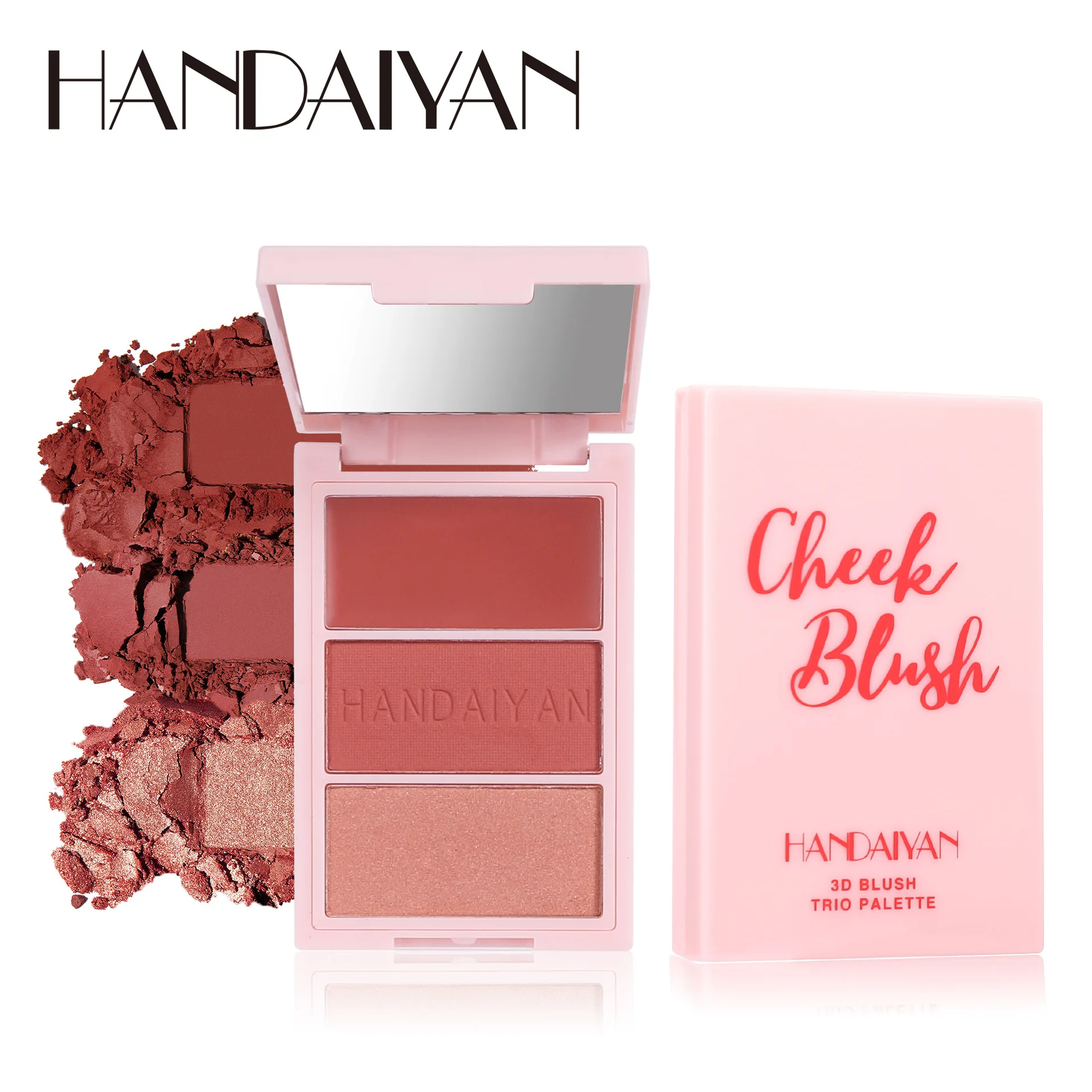 3 in 1 Waterproof Eyeshadow Highlight Bronzer Cheek Blush Palette 2