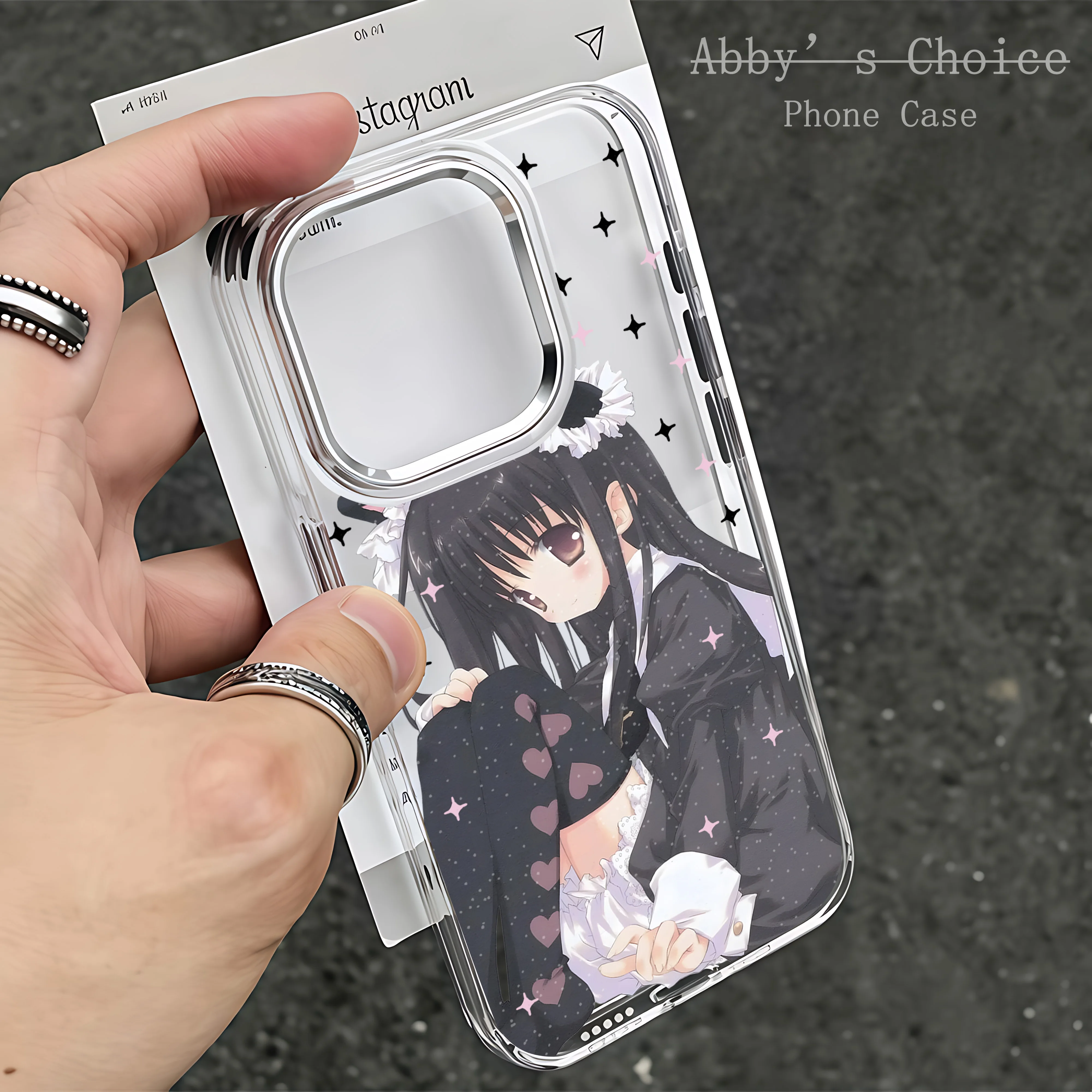 Transparent Soft Phone Case with Anime Cute Maid Girl Design