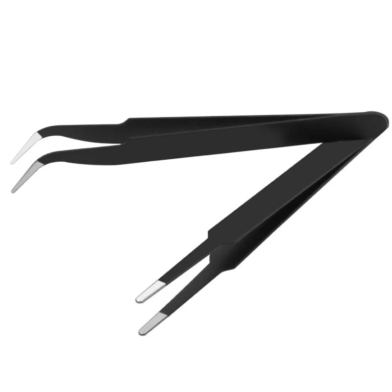 6Pcs Anti-static Stainless Steel Tweezers Repair Tool Precision Curved Straight Tweezers Repair Tool Eyelash Extension Supplies