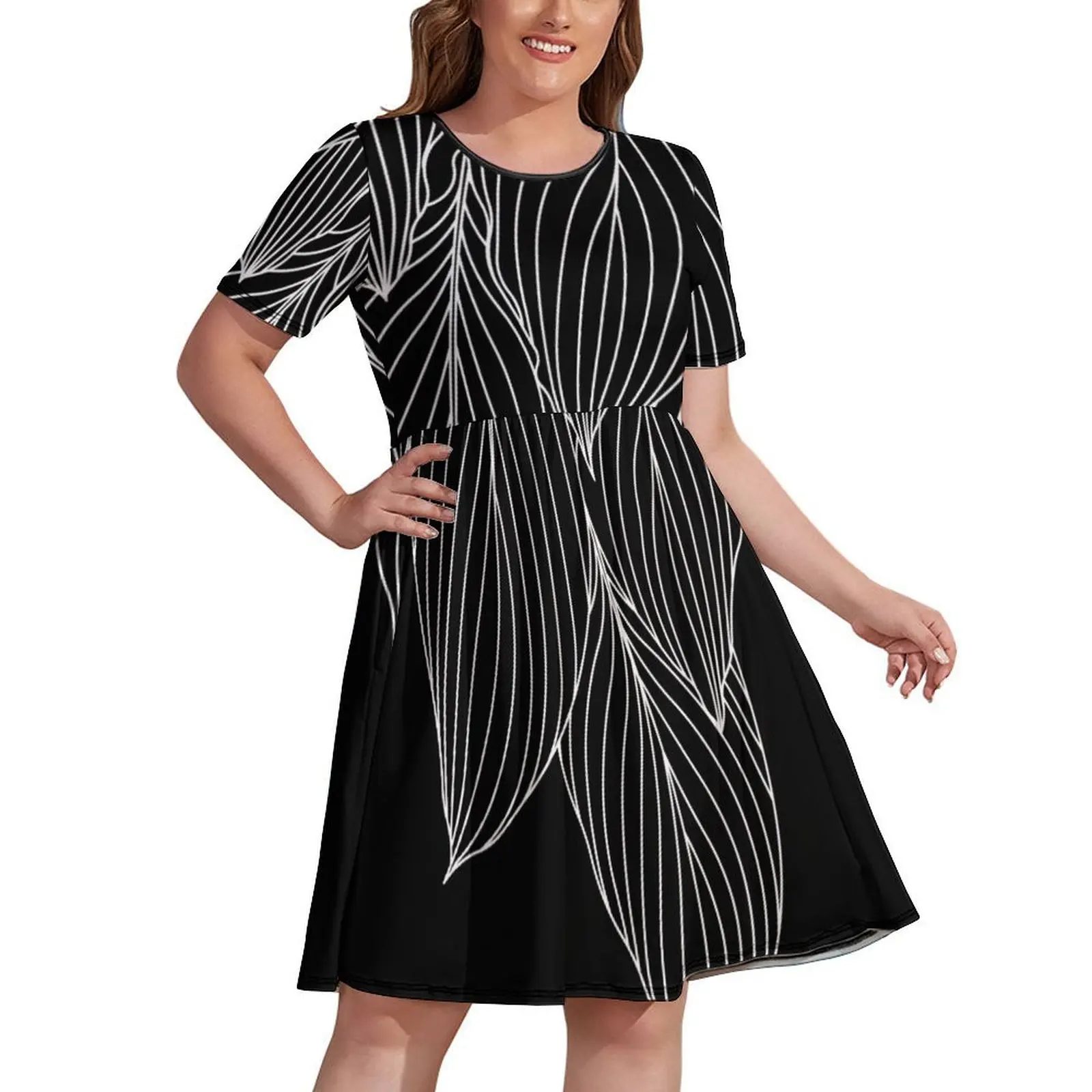 

hosta leaves - white and black Dress dresses for womens Dresses