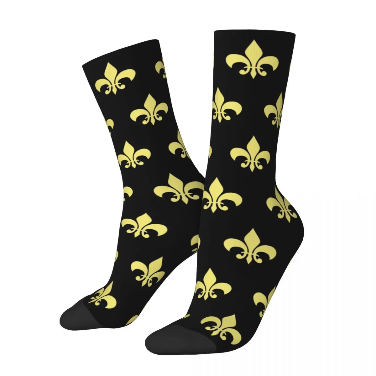 

Fleur De Lys Socks Men Women Polyester Funny Happy Lily Flower Socks Harajuku Spring Summer Autumn Winter Stockings Gift