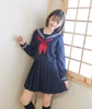 Basic style Japanese School Uniform College High School Girls Student Uniforms Sailor Suit White Tops Pleated Skirt Plus XXXXXL 2