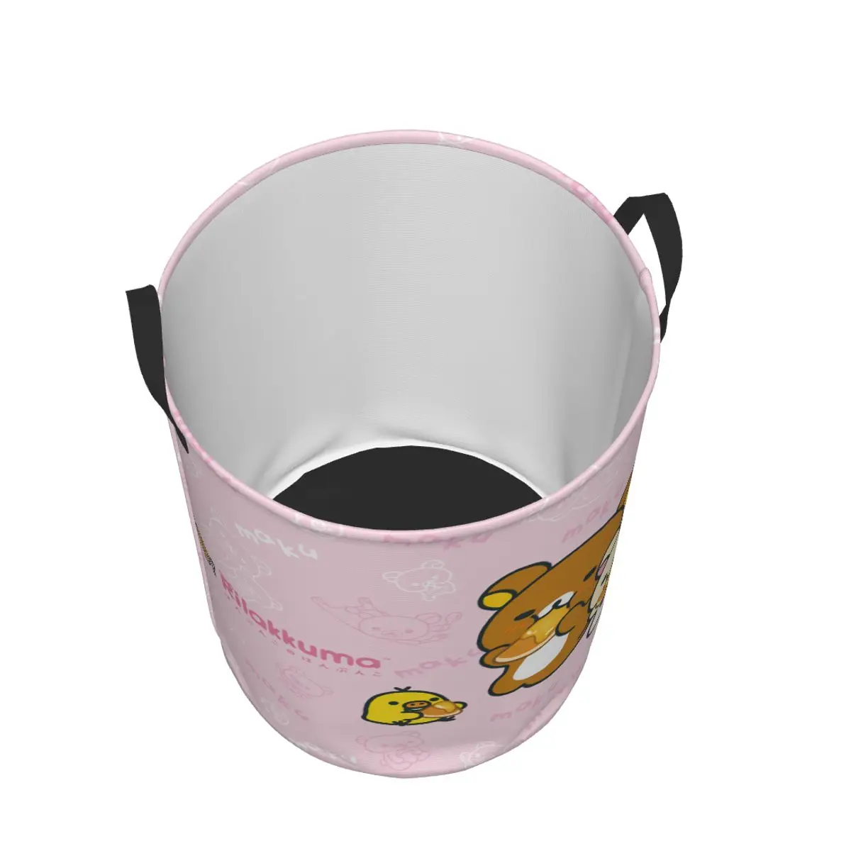 Custom Kawaii Cartoon Rilakkuma Bear Laundry Basket Foldable Toy Clothes Hamper Storage Bin for Kids Nursery 3