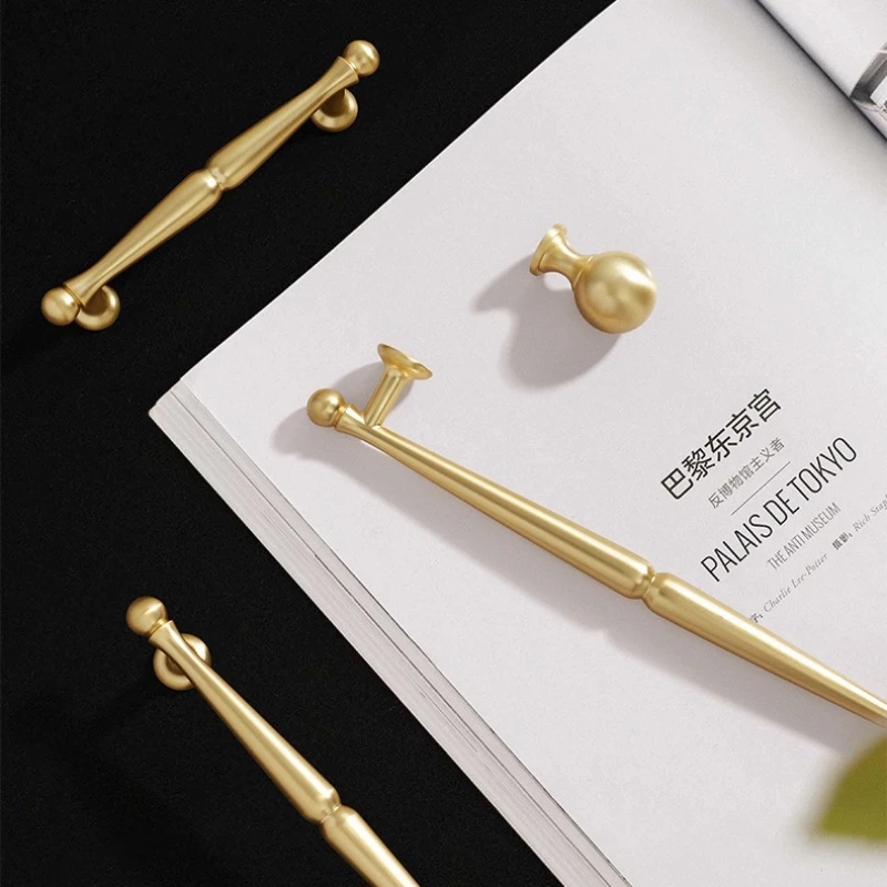 ใหม่หรูหราฝรั่งเศสตู้มือจับประตู,Gold High-End เฟอร์นิเจอร์ลิ้นชัก,สังกะสีอัลลอยด์ตู้ครัวเดี่ยวดึงขนาดเล็ก 1