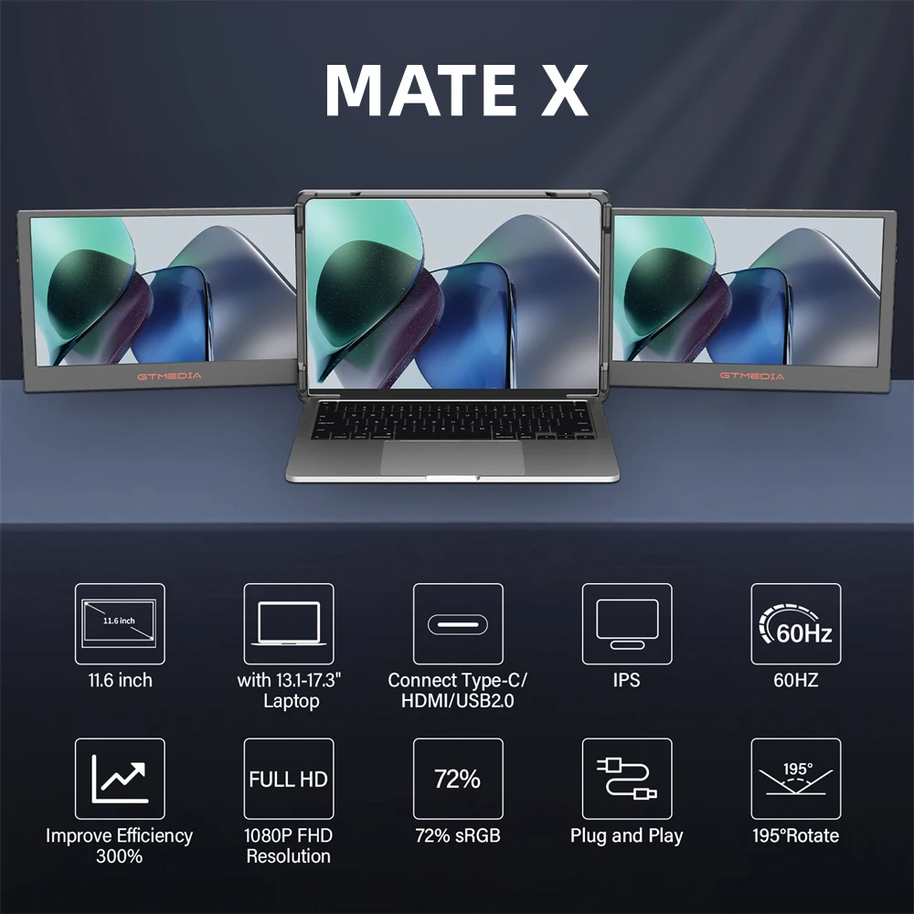 11-6Inch-Triple-Screen-For-Laptop-Foldable-Dual-IPS-HD-Screen-Portable ...