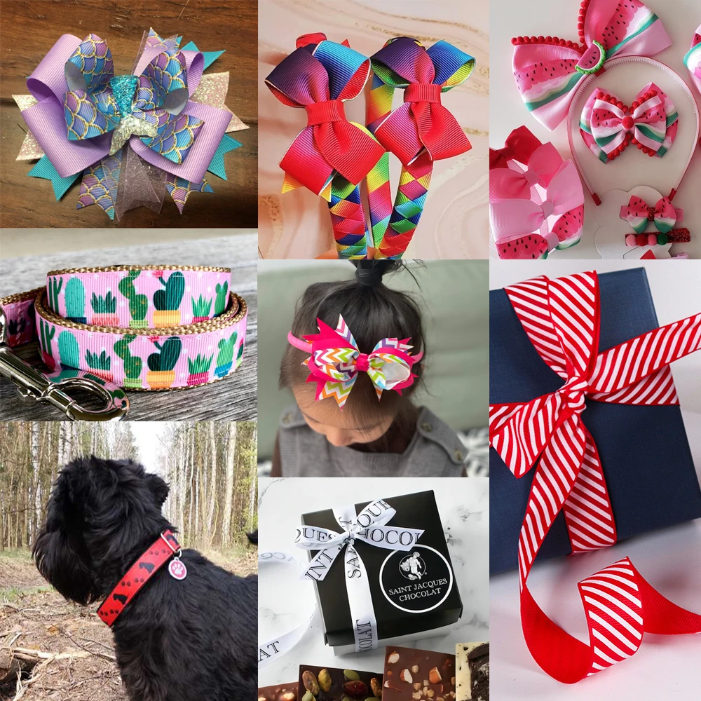 DHK 7/8'' 5yards Caution Bone Space Printed Grosgrain Ribbon Accessories Material Decoration DIY Sewing Craft C2657