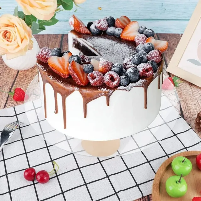 Reusable Acrylic Cake Disc Round Happy Birthday Cake Base Plate Blank Acrylic Topper For Layered Cakes Decorating Tools 5