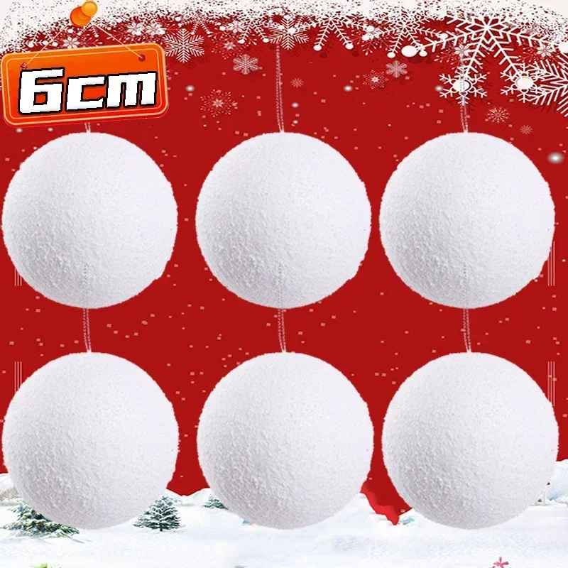 thumbnail image 1 of 6/60 bolas de nieve de espuma blanca, bolas de nieve artificiales falsas, adornos de piel para árbol de Navidad, colgantes para niños, decoración para fiesta de Navidad y Año Nuevo, 1 of 5