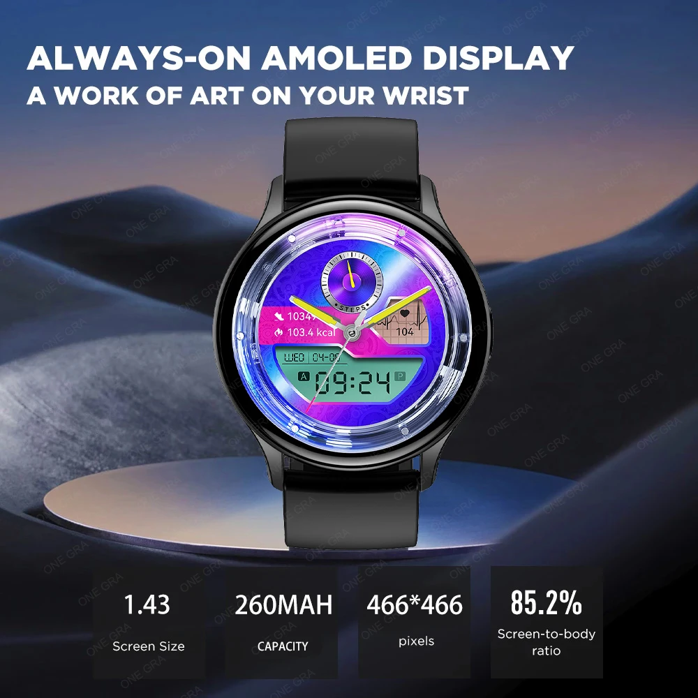 

2023 NFC Smart Watch Men AMOLED 466*466 HD Screen Heart Rate Bluetooth Call IP68 Waterproof Women SmartWatch For Huawei Xiaomi