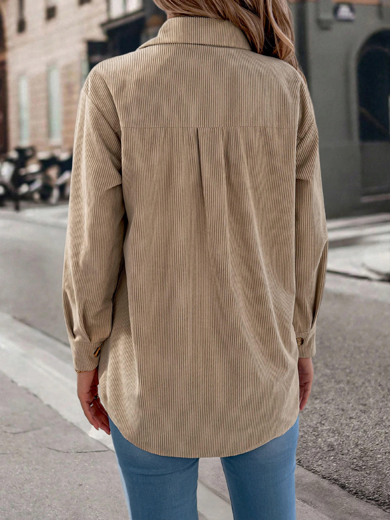 Corduroy Long Sleeve Jacket for Women Autumn Winter