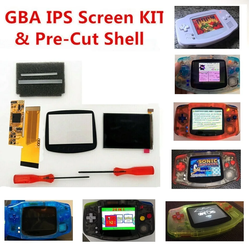 NEW SONIC Themed GBA IPS Screen Mod w/Box!