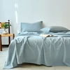 3Pcs 100%Cotton Solid Color Bed Sheet Set Baby Single size Grade A Breathable Soft Hotel 1Flat Sheet,2Pillowcases 1