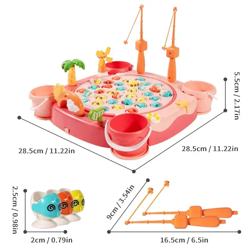 Kids Magnetic Fishing Play for Children Electric Fishing Toy Have Music Spinning Game Fish Rod Education Baby 3 Year Gifts 5