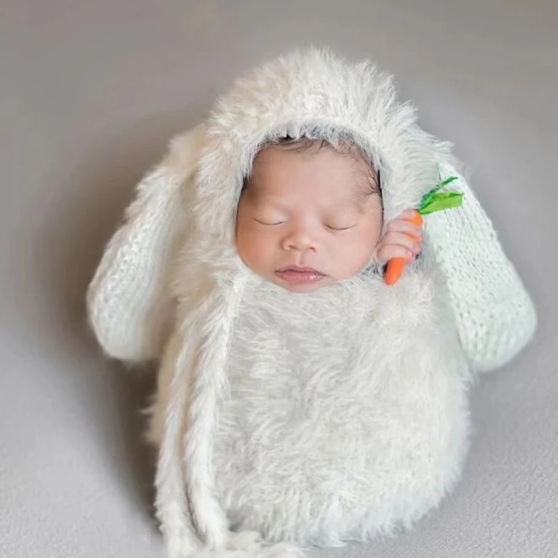 

Baby Costume Bunny Hat & Sleepbag Newborn Photo Clothes Lovely Shower Outfits