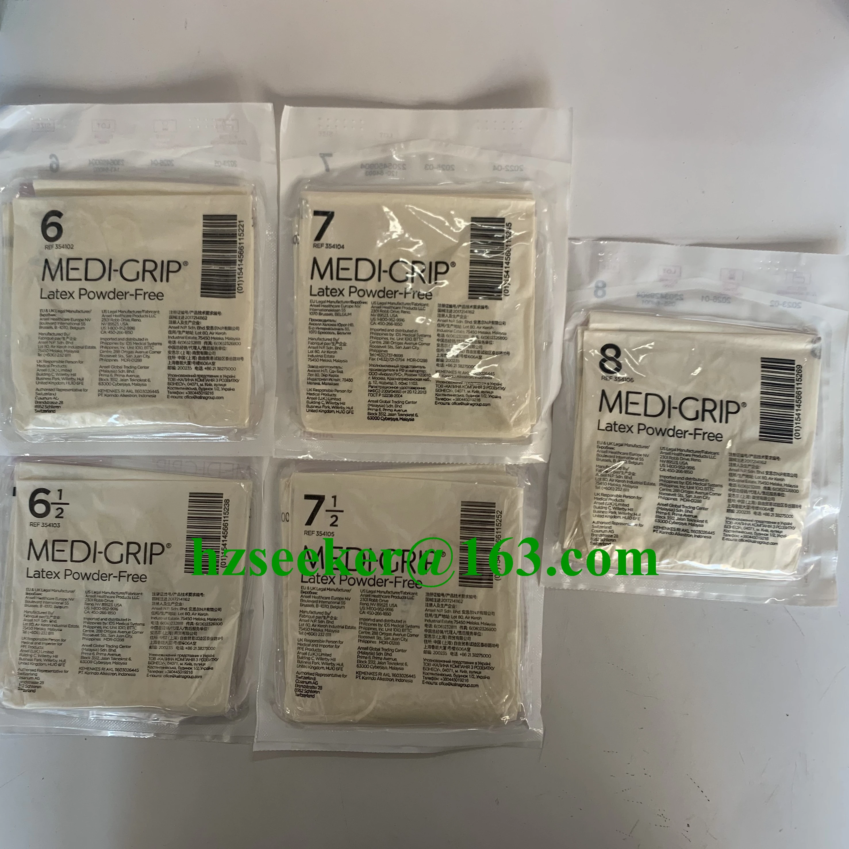 Ansell MEDI-GRIP(10pairs) Latex Powder-Free surgical glove Smooth with a micro-textured finish for a safe and secure grip Beaded
