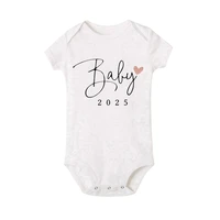 Baby Coming Soon 2025 Announcement Newborn Bodysuit Baby Romper Summer Boys Girls Outfits Body Pregnancy Reveal Clothes Jumpsuit 6