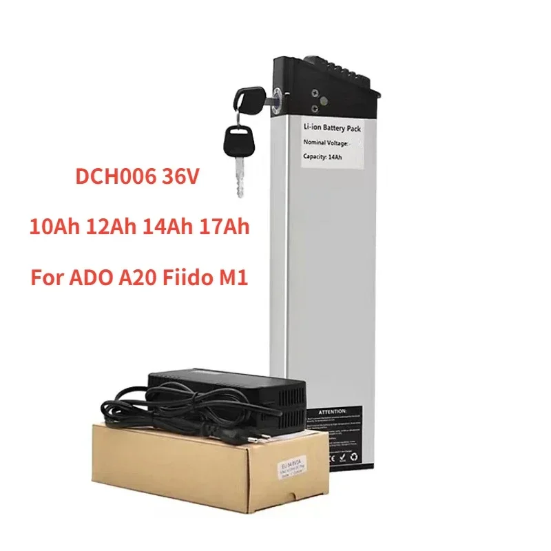 

For ADO A20 Fiido M1 Folding Electric Bike Spare Battery DCH006 36V 10.4Ah 12.5Ah 17.5Ah For MATE Bike Replacement Battery