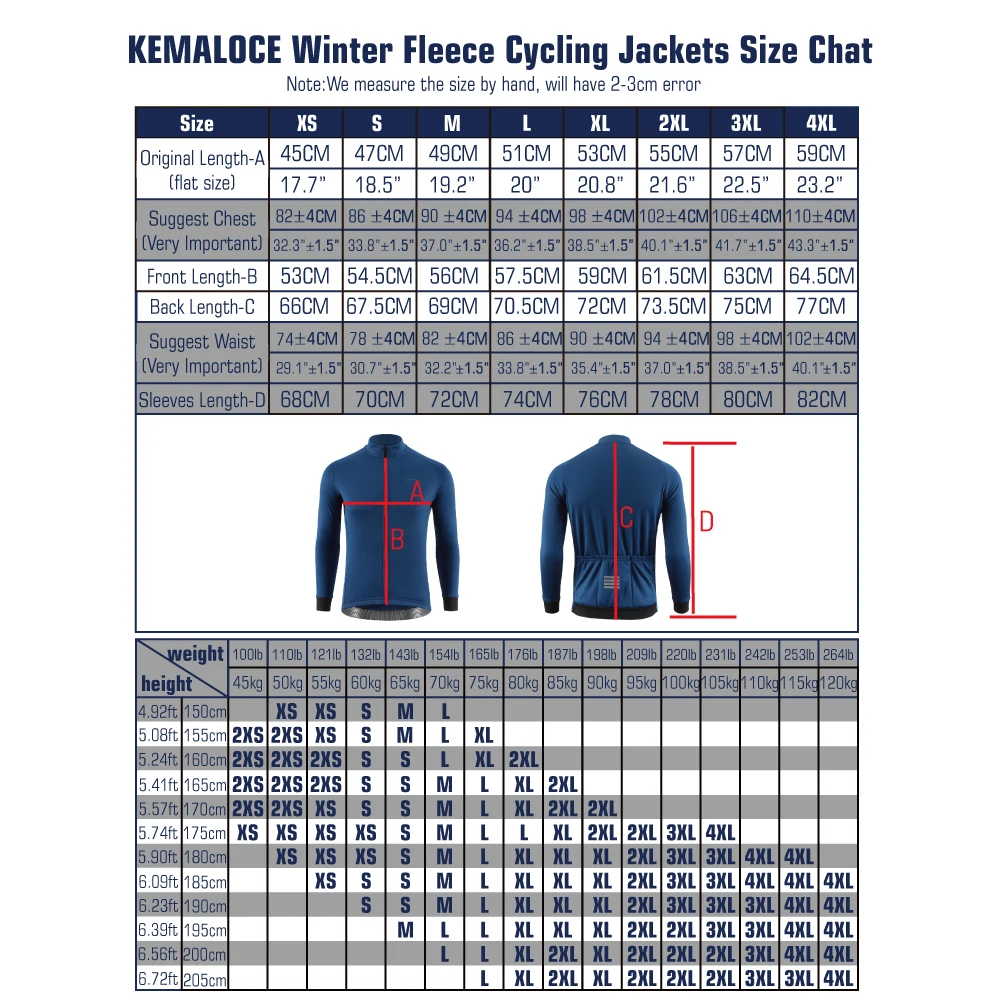 KEMALOCE Spring Winter Cycling Jacket Men Fleece Long Sleeve Bike Jacket Black&White&Blue&Grey Thermal Fabric MTB Bicycle Jersey