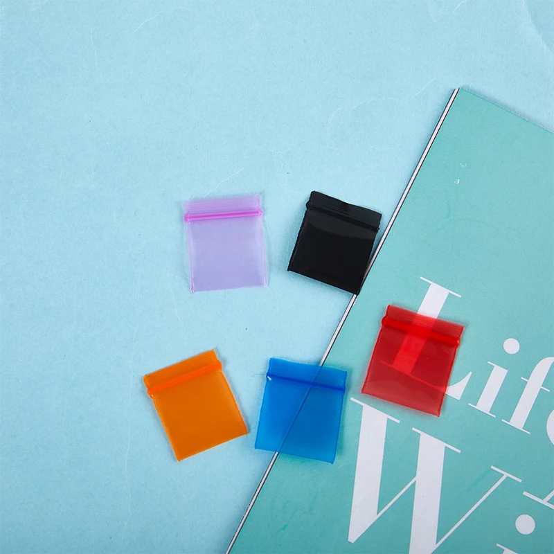 100 Stück/Set mehrfarbige Kunststoff verpackungs beutel Druck verschluss beutel neue Mini-Multifunktion reiß verschluss – Detail 7