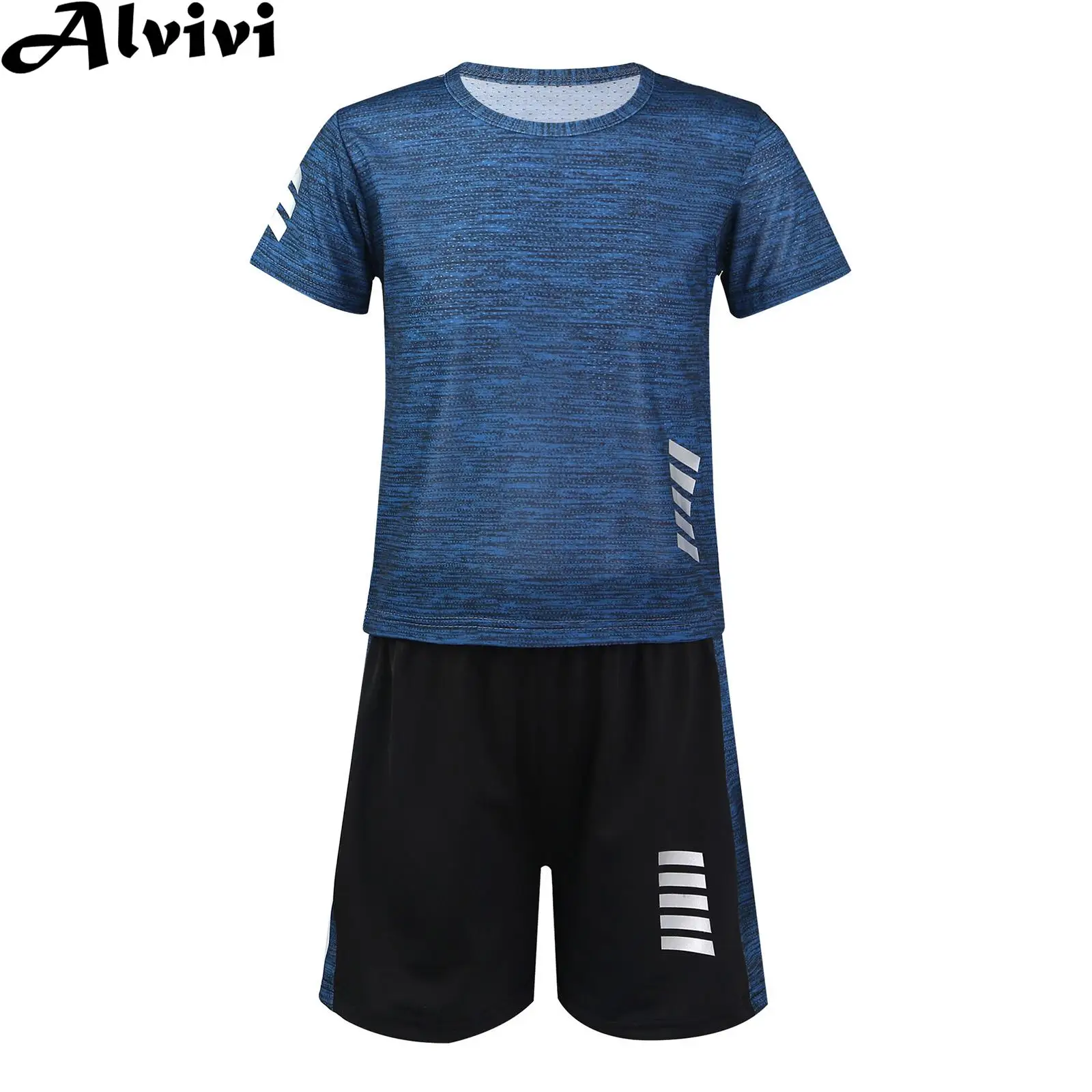 

Little Boys Summer Casual Sports Outfits Short Sleeve T-shirt and Elastic Waist Shorts Running Football Basketball Sportswear
