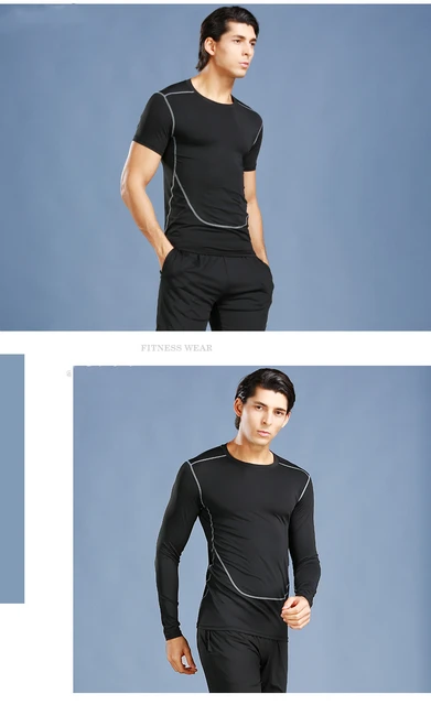 Ensemble de course serré pour hommes Fitness Sportswear Jogging Sport Suit  Gym Compression Vêtements de sport Survêtement d'entraînement,jogging homme, ensemble jogging homme,sport homme,vetement sport homme,Rash guard -  AliExpress