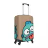 Custom Hangyodon Funny Suitcase Cover Vacation Strectch Luggage Case Travel Protection 3