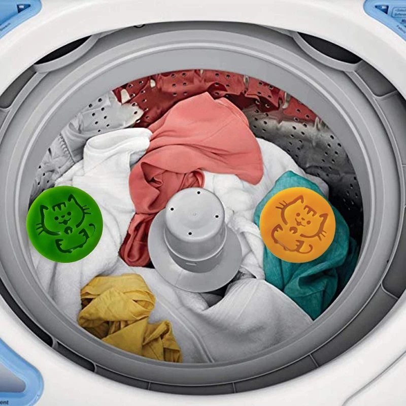 Reusable Pet hair Remover Washing Machine Lucky Cat Laundry Clothes Cleaning silicone double-sided Cat Dog Fur Lint Removal Ball